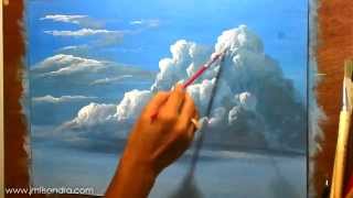 How to Paint Clouds in Acrylic - Instructional Painting Lesson by JM Lisondra