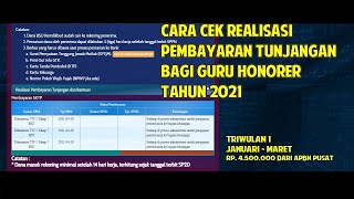 CARA CEK REALISASI PEMBAYARAN TUNJANGAN BAGI GURU HONORER TAHUN 2021