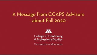 A Message from Advisors: Returning to Campus in Fall 2020