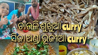 ଚାଉଳି ଶୁଖୁଆ curry ଓ ସିଜା ଅଣ୍ଡା ଭୁଜିଆ curry ଏମିତି କରି ଖାଆନ୍ତୁ ମଜା ଆସିଯିବ#malatidalabehera #odiavlog