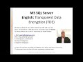 MS SQL Server :: English: Transparent Data Encryption (TDE)