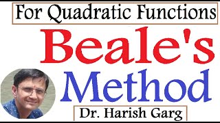 Beale's Method | Quadratic Programming Problems