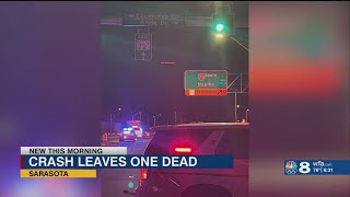 1 dead in crash off I-75 in Sarasota