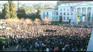 Glued to the ObamaTron - Inauguration Event at UC Berkeley's Sproul Plaza