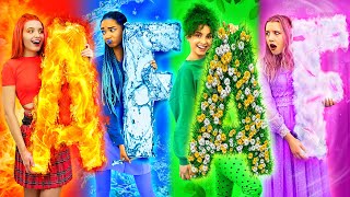 Fire Girl, Water Girl, Air Girl and Earth Girl  / Four Elements in College