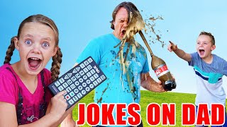Sneaky Jokes on Dad! Funny Pause Challenge! Fun Squad!