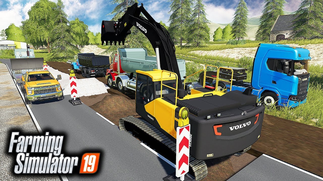 Fixing Road - Excavator VOLVO EC300 | Farming Simulator 19 Construction ...