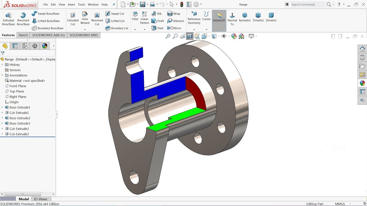 SolidWorks Tutorial Section View - YouTube