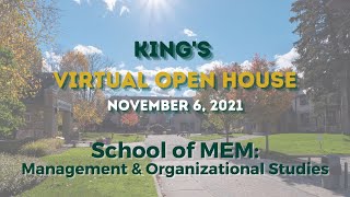 Management and Organizational Studies - Virtual Open House - November 2021