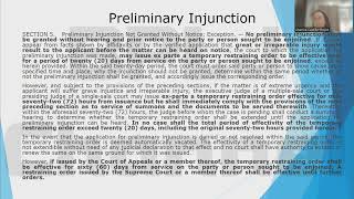 Provisional Remedies - Preliminary Injunction