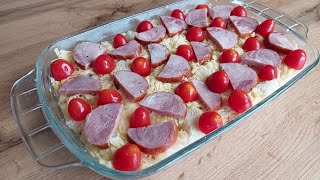 Bread casserole with cheese and tomatoes Perfect for breakfast!