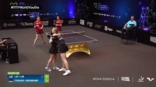 Josi Neumann and Koharu Itagaki win the Bronze medal at the 2023 ITTF World Youth Championships