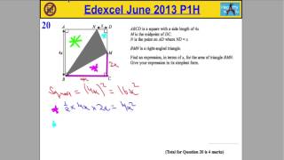 Edexcel Maths P1 June 2013 Higher Q20