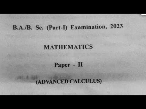 Mathematics | B.Sc 1st Year Paper-2 Exam 2023 | BSc 1st Year ...