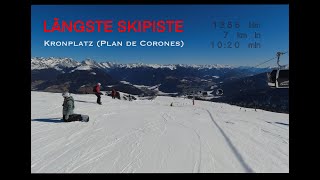 LÄNGSTE Skiabfahrt Kronplatz (Plan de Corones) 1355 Höhenmeter und 7 Pistenkilometer in 10:20 min!