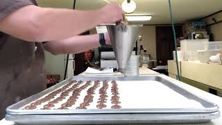 How chocolate Nonpareils are made by hand