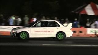 Joshua Lewis with his Mitsubishi Lancer Evolution III @ T\u0026T Petro Gas Limited Drag Event #1 2016