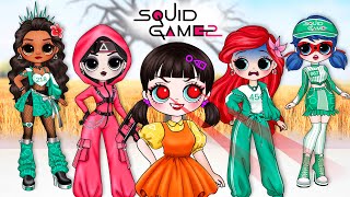 Squid Game 2: Disney Princesses, Elsa \u0026 Wednesday in Squid Game | DIY Paper Dolls Fashion