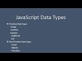 JavaScript Data Types - primitive and non primitive data types in JavaScript #typeof() in JavaScript