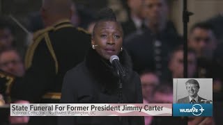 Phyllis Adams sings Amazing Grace at President Carter's funeral