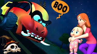 Wheels on the Bus Halloween song | Monster Bus Spooky Night | Nursery Rhymes For Babies& Kids Songs