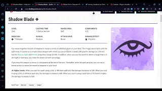 Using Shadow Blade On Your Character Sheet - D&D Beyond