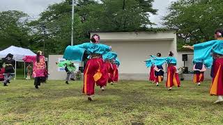 旗の競演、総踊りうーめんちゅるちゅるワンダーランド　2023年7月しばた紫陽花祭り