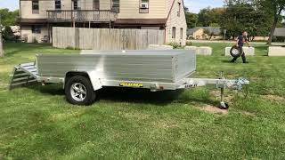 Aluma 6310H-BT 5' X 10' Aluminum Trailer With Bi-Fold Tailgate And 2' Sides Walkaround