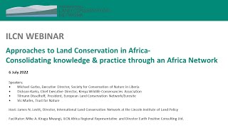 ILCN Webinar: Approaches to Land Conservation in Africa