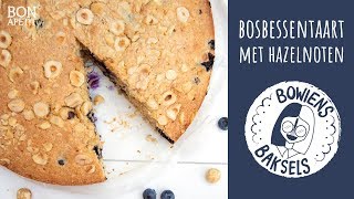 Heerlijke bosbessentaart met hazelnoten!