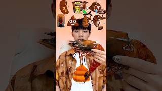 Random Brown Food MUKBANG 🍗 02 REVERSE #asmr #eating #shorts