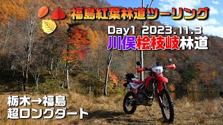 【CRF250L】秋の川俣桧枝岐林道【福島紅葉林道ツーリング】