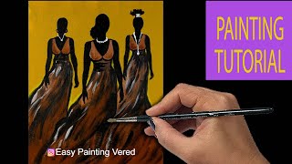 Abstract Painting | Figurative Painting Tutorial | 3 African Ladies | Acrylics
