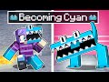 Becoming CYAN Rainbow Friend in Minecraft!