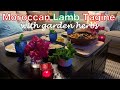 Moroccan Lamb Tagine & Couscous Dinner with Mint, Laurel Leaves and Fava Beans from the Garden