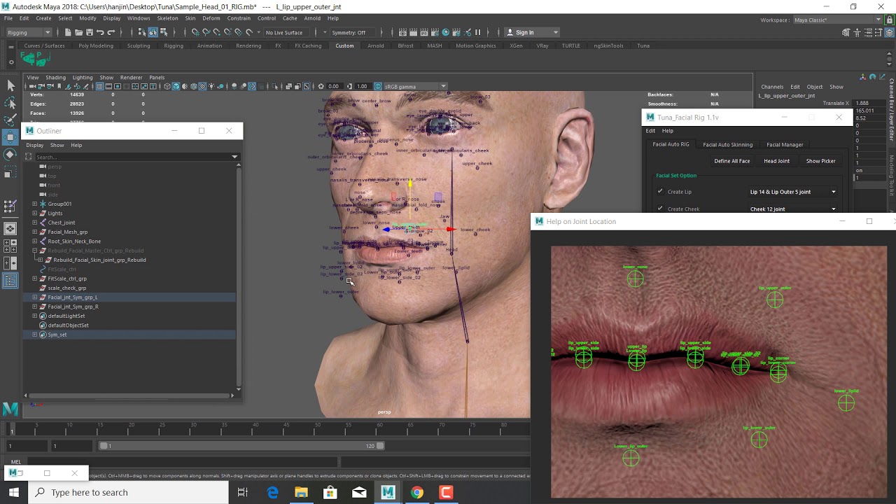 Maya Tuto - (5)Rebuild Facial Rig_[3]Edit Joint Extending - YouTube