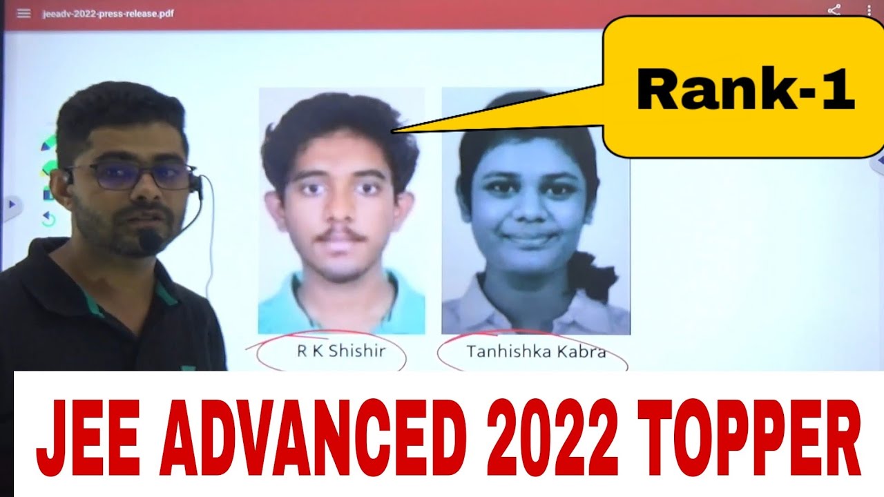 JEE Advanced 2022 Results Toppers List | JEE Advanced 2022 1st Rank ...