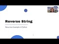 Reverse a String using Recursion (in Python)