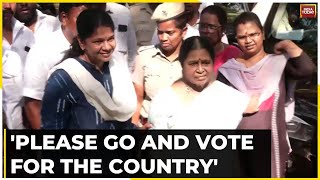 Lok Sabha Election 2024 Phase 1 Voting: Kanimozhi Reaches The Poll Booth To Cast Her Vote