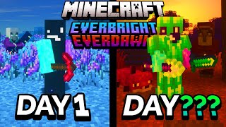 I Spent 100 Days in the EVERBRIGHT & EVERDAWN Dimensions in Minecraft... Here's What Happened...