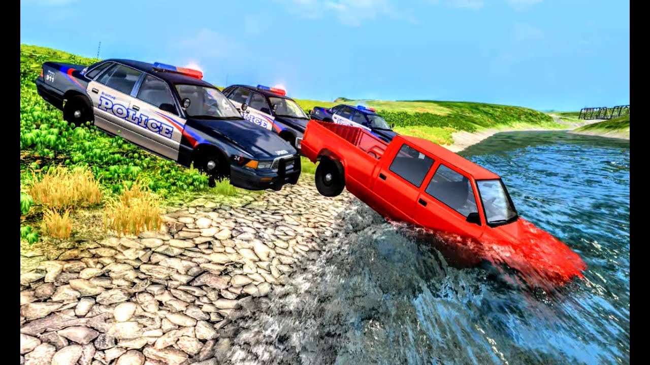 Amazing Police Chases & Realistic Crashes - BeamNG.Drive - YouTube