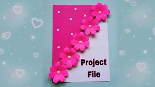 Easy pink project file decoration idea | Decoration of project file | simple file cover decoration
