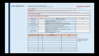 OBTAINING PATIENT DATA FROM NYP FOR A SCHOLARLY PROJECT