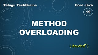 Method Overloading in Java || Explanation in Telugu