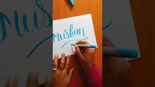 Calligraphy Writing of the Name #Muskan on request in last video with Doms Brush Pens! #Viral