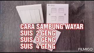 D.I.Y Cara sambung wayar suis jenis  (2 geng)  (3 geng) dan (4 geng) # 41