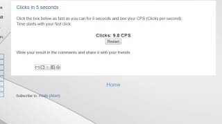 Click Speed Test || First Attempt // 1, 5 & 10 Seconds | Highscore