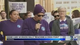 Home care workers rally, say they are 'reaching a crisis point'