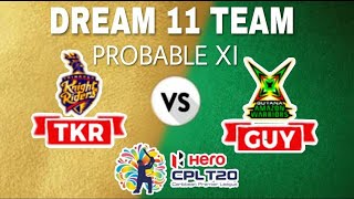 GUYANA AMAZON WARRIORS VS TRIBAGO KNIGHT RIDERS/PROBABALE 11/ PITCH REPORT/ VENUE/09 SEPTEMBER 2018/