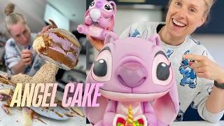 I Made Angel Cake from Lilo & Stitch 💖👽 | Disney-Inspired Cake Decorating!